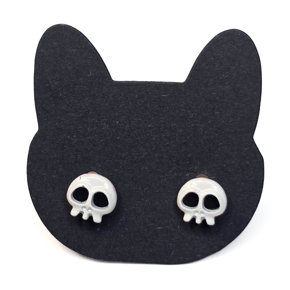 Fashion Jewelry Jewelry - Mini White Skull Stud Earrings Tiny Dark Goth Punk Fashion Jewelry Accessories